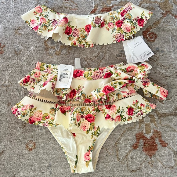 NWT Zimmermann Honour Floral Scallop Bikini - Picture 5 of 5